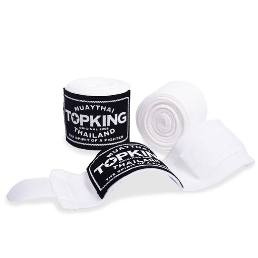 [TKHWR-01-W] Top King Hand Wraps 4.5m Semi-Elastic, White