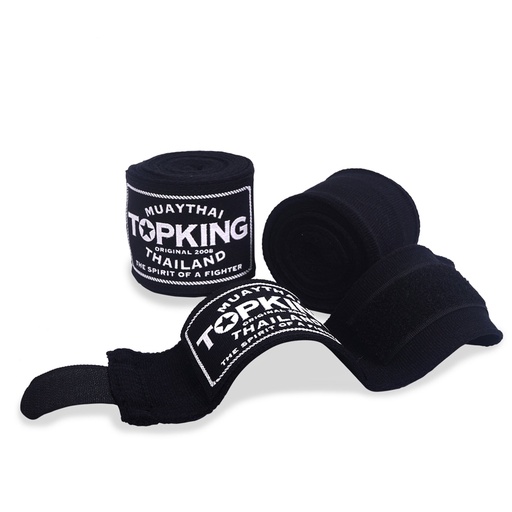 [TKHWR-01-S] Top King Hand Wraps 4.5m Semi-Elastic, Black