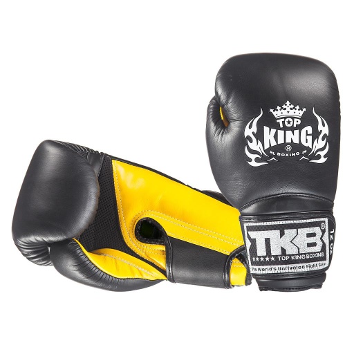 Top King Boxing Gloves Super Air, Black-Yellow