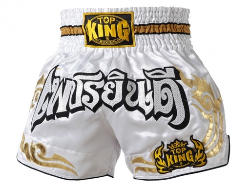 Top King Muay Thai Shorts TKTBS-051, White