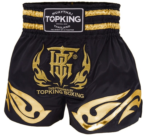 Top King Muay Thai Shorts TKTBS-095, Black-Gold