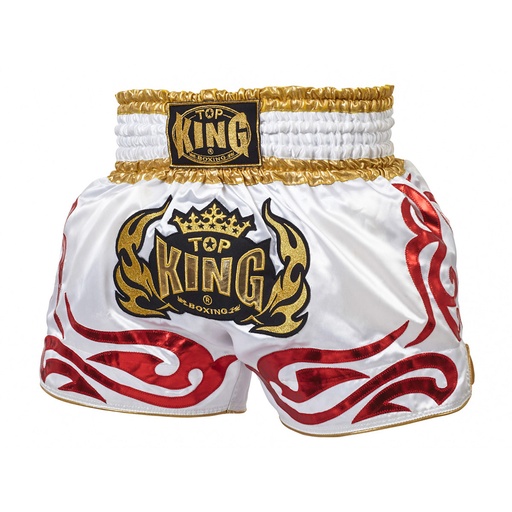 Top King Muay Thai Shorts TKTBS-096, Weiß