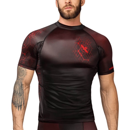 Hayabusa Rash Guard Geo, Schwarz-Rot