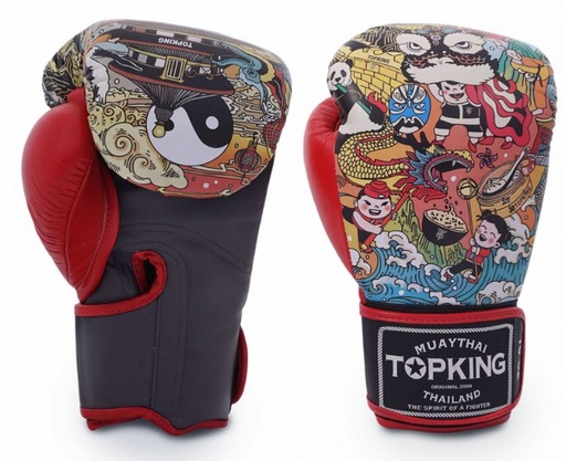 Top King Boxing Gloves Chinese Culture, Red