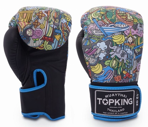 Top King Boxing Gloves Thai Culture, Blue