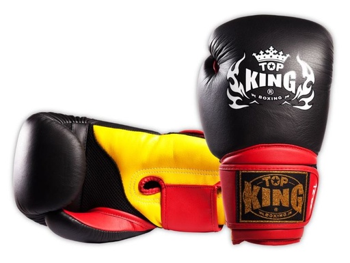 Top King Boxing Gloves Super Air, Black-Yellow-Red