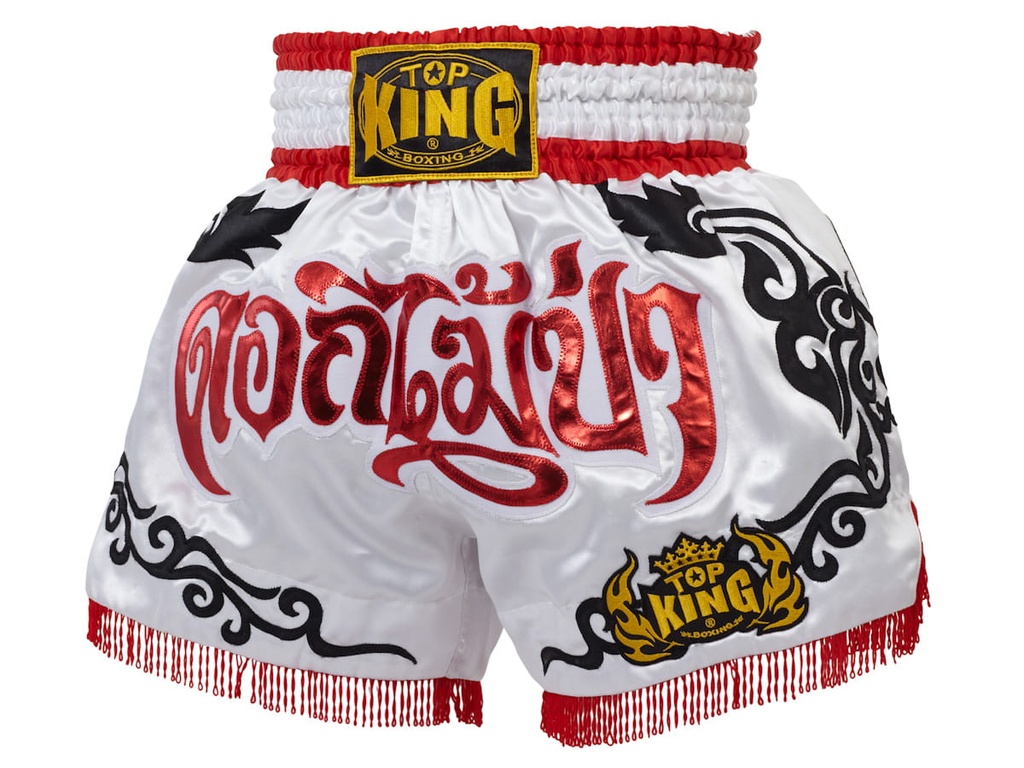 Top King Muay Thai Shorts TKTBS-100, Weiß