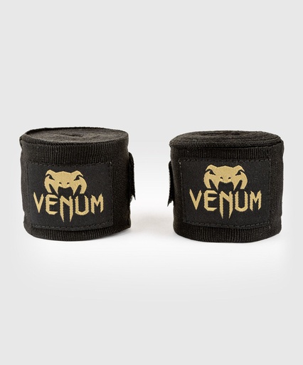 [VENUM-04756-126-S-GO] Venum Boxbandagen 4,5m Halbelastisch, Schwarz