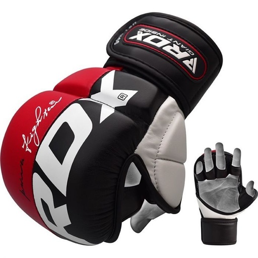 RDX MMA Handschuhe Sparring T6, Schwarz-Rot