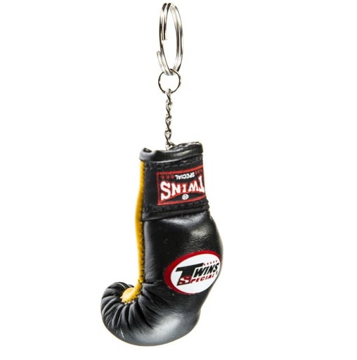 [MBG-3-04-S-GE] Twins Mini Boxing Glove Keyring, Black-Yellow