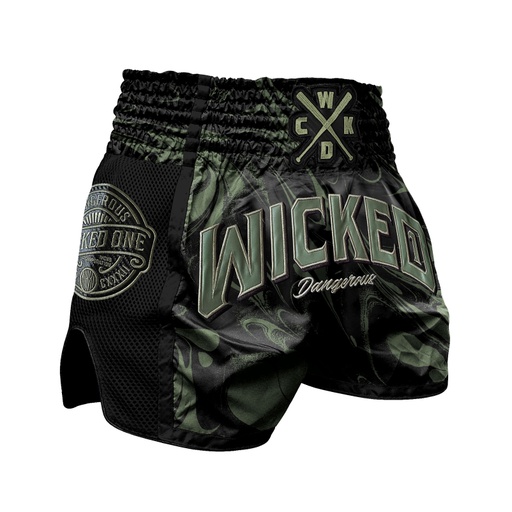 Wicked One Muay Thai Shorts Dangerous, Khaki-Black