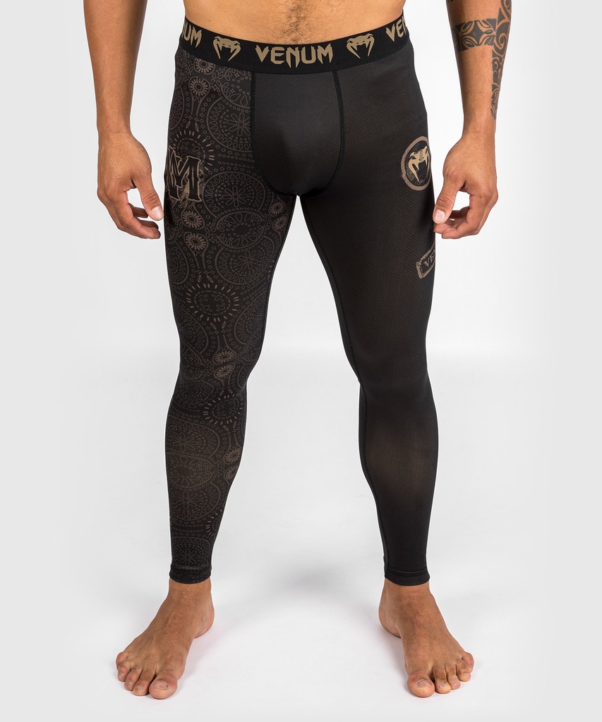 Venum Compression Pants Santa Muerte Dark Side, Black-Brown