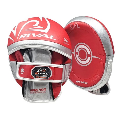 [RPM100-R-SI] Rival Punch Mitts RPM100 Professional, Red-Silver