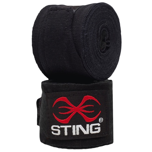 [STBBA-S-450] Sting Boxbandagen 4,5m Halbelastisch, Schwarz