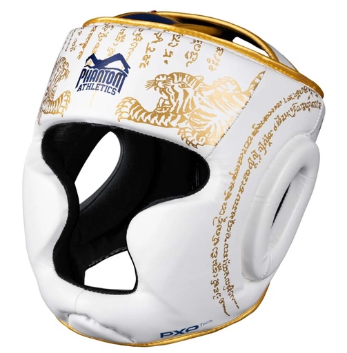 [PHKOPMT-W-GO] Phantom Head Guard Muay Thai LE, White