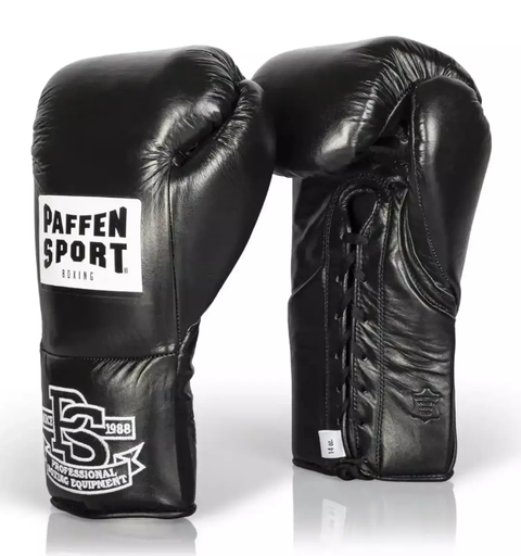 Paffen Sport Boxhandschuhe Pro Mexican Sparring mit Schnürung, Schwarz