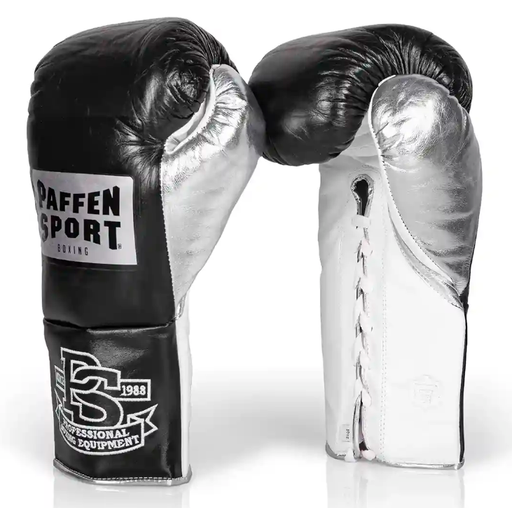 Paffen Sport Boxing Gloves Pro Mexican TF Fight Laces, Black-Silver