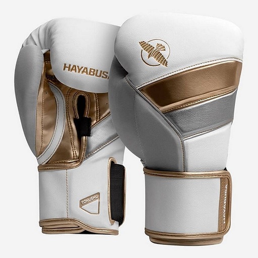 Hayabusa Boxhandschuhe T3, Weiß-Gold