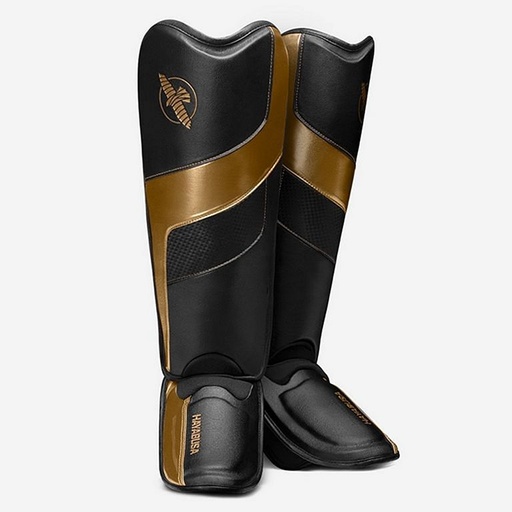 Hayabusa Schienbeinschoner T3 Full Back, Schwarz-Gold