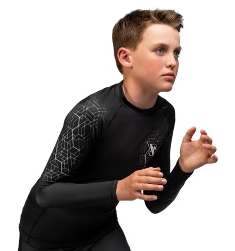 Hayabusa Rash Guard Geo Kids, Schwarz-Grau