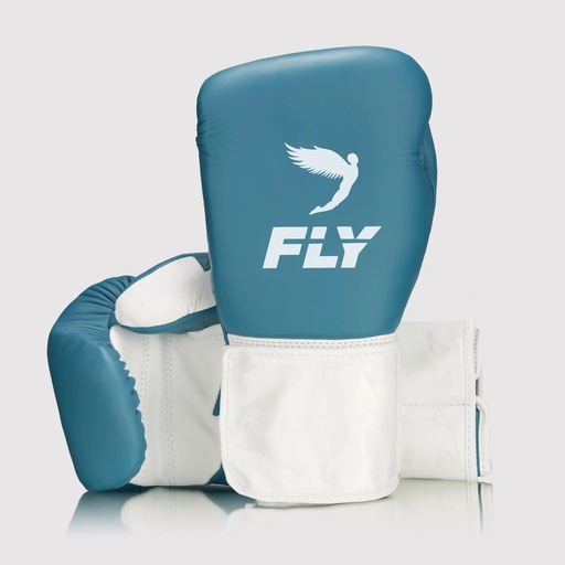 Fly Boxhandschuhe Superloop Lightning mit Schnürung, Blau-Weiß