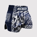 Wicked One Muay Thai Shorts Havoc, Blue-White