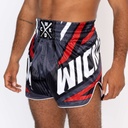 Wicked One Muay Thai Shorts District, Gray-Red