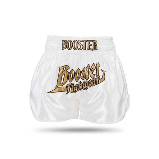 Booster Muay Thai Shorts Thunder, White-Gold