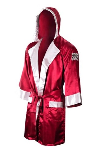 Cleto Reyes Boxing Robe with Hood, Red-White 