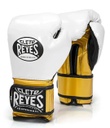 Cleto Reyes Boxing Gloves Training Velcro, White-Gold