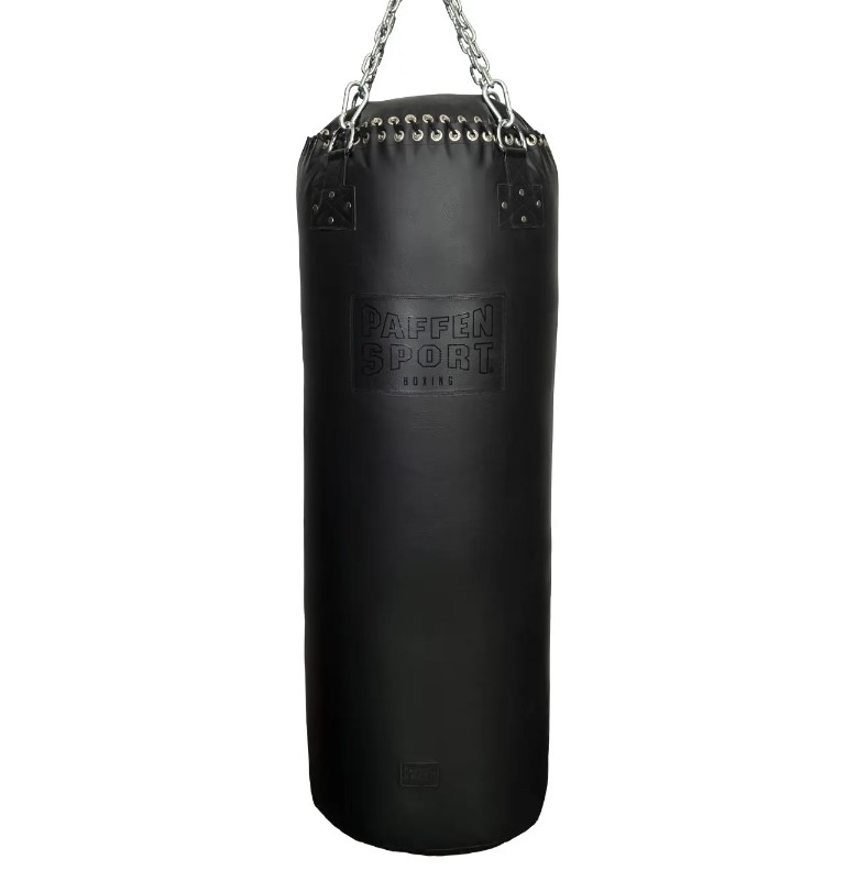 Paffen Sport Boxsack Black Logo 140x50cm 60kg, Schwarz