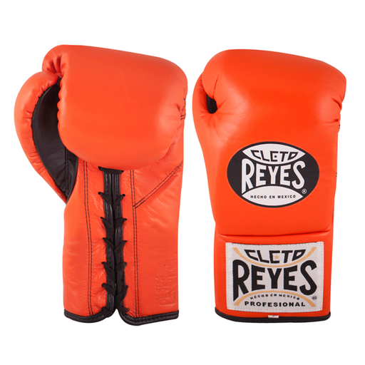 Cleto Reyes Boxhandschuhe Professional Fight mit Schnürung, Orange