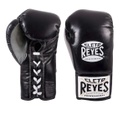 Cleto Reyes Boxing Gloves Profight Safetec with Laces, Black-Silver