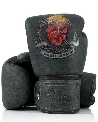 Fairtex Boxing gloves BGV Heart of Warrior, Dark Gray