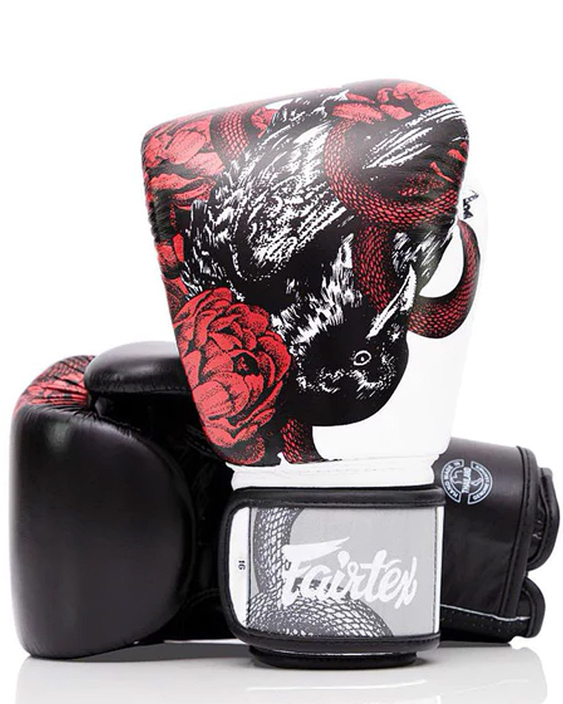 Fairtex Boxhandschuhe BGV24 Beauty of Survival, Schwarz-Weiß-Rot