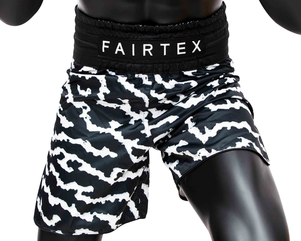 Fairtex Boxing Shorts BT2004 Cracked, Black-White