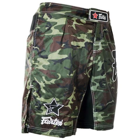 Fairtex Fight Shorts AB7 Nylon Camo, Grün-Braun