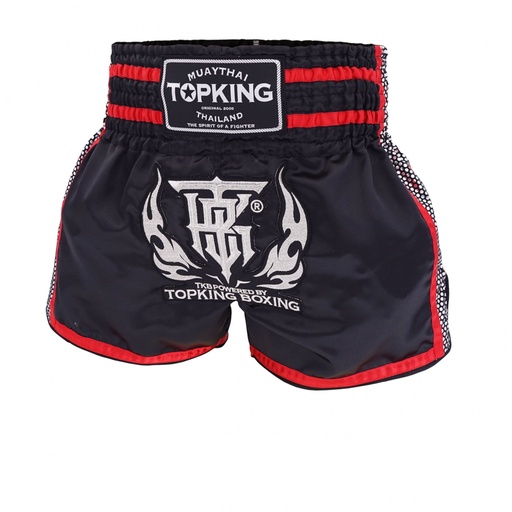 Top King Muay Thai Shorts TKTBS-239, Black-Red