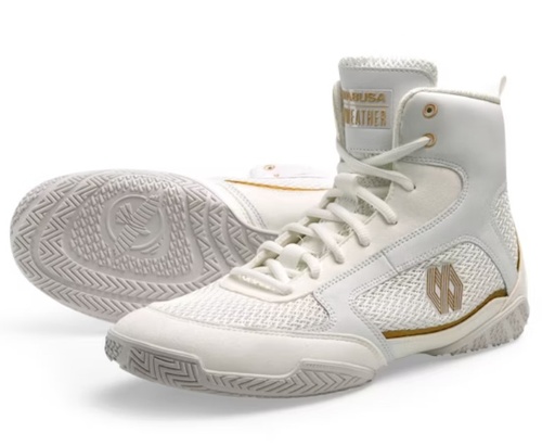 Hayabusa Boxing Shoes Mayweather Champ, White-Gold