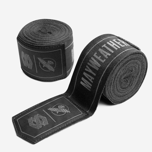 [BBMS-HE-S-G-4-5] Hayabusa Hand Wraps Mayweather Stretch 4,5m Semi-Elastic, Black-Gray