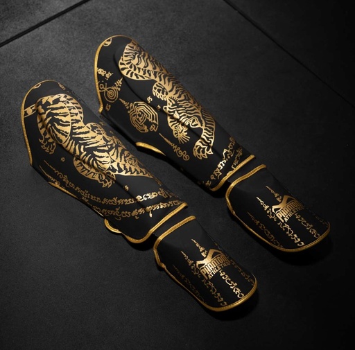 Phantom Shin Guards Muay Thai LE, Black-Gold