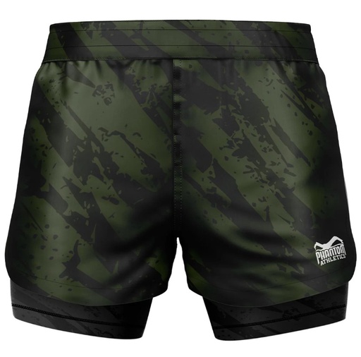 Phantom Fight Shorts Fusion 2in1 Camo Tiger, Grün