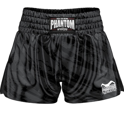 Phantom Muay Thai Shorts Camo Tiger, Black-Gray